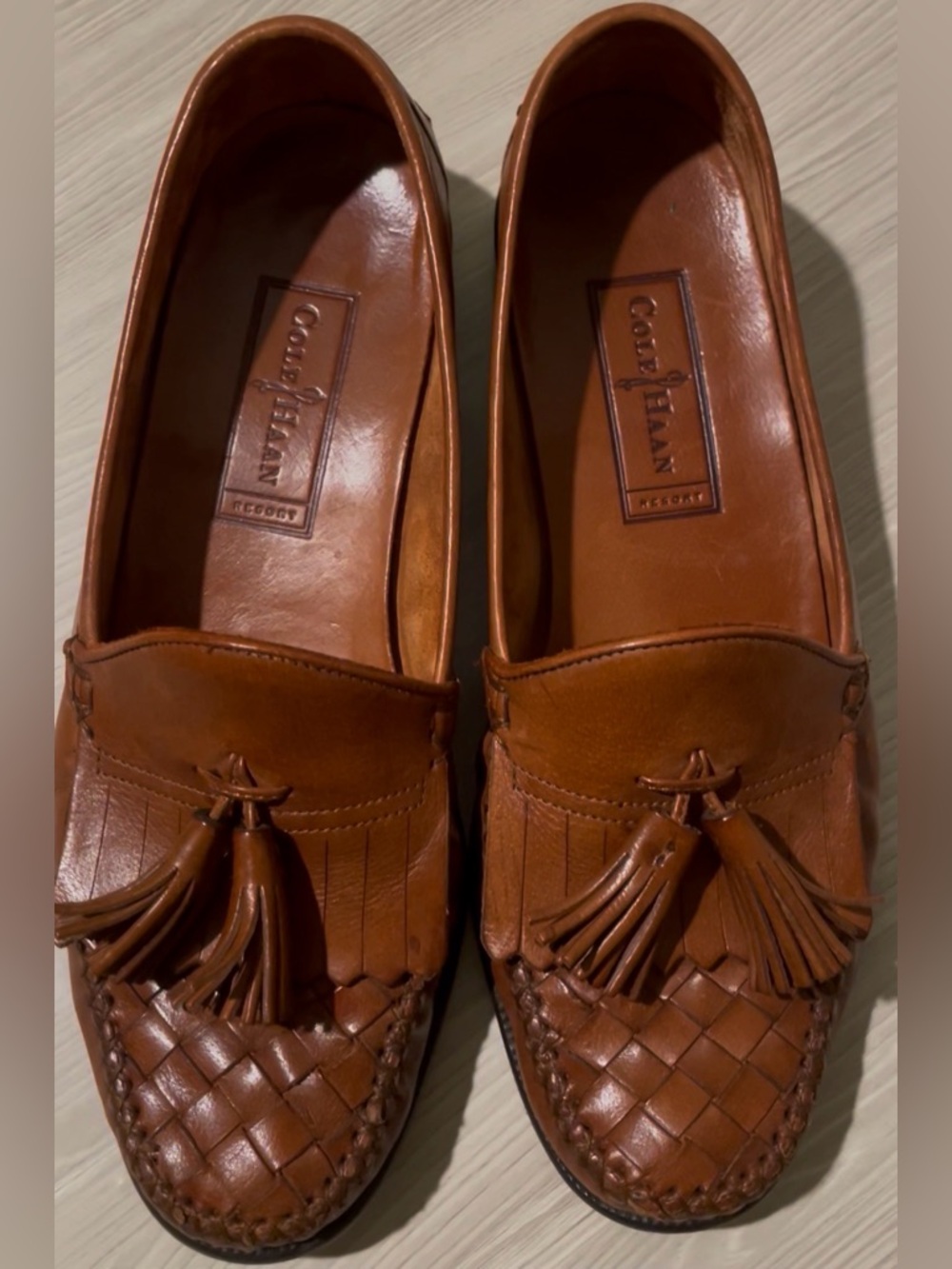 Cole Haan Resort Collection Men's Tassel
Woven-Braided Loafers Size8 Tan/Brown.